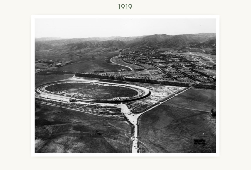 1919. Aerial view of The Beverly Hills Speedway