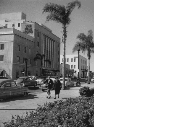 Vintage image of Saks Fifth avenue in Beverly Hills.